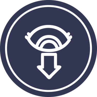 bir insan tarafından çizilmiş göz yuvarlak simgesi.