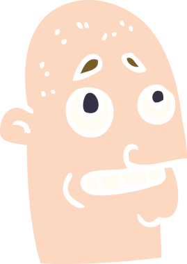 Bir insan tarafından çizilmiş kel bir adam.