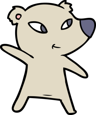 Bir insan tarafından çizilmiş sevimli çizgi film ayısı.