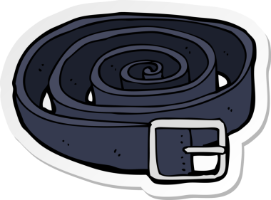 Bir insan tarafından çizilmiş deri bir kemerin çıkartması.