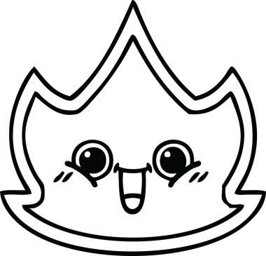 Bir insan tarafından çizilmiş bir ateşin çizgi çizimi