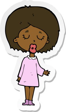 Çizgi filmdeki bir kadının bir insan tarafından çizilen...