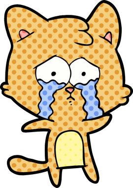 Bir insan tarafından çizilmiş çizgi film kedisi.