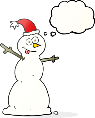 Bir insan tarafından çizilmiş serbest çizim balon kardan adam.