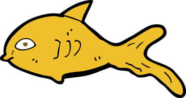 bir insan tarafından çizilmiş karikatür balığı
