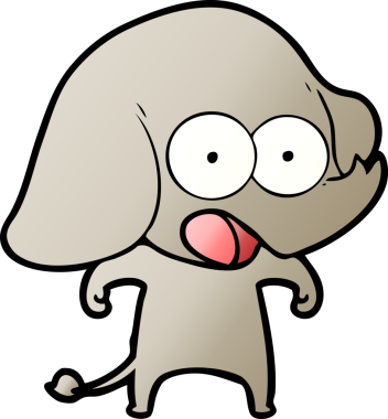 Bir insan tarafından çizilmiş şirin bir fil.