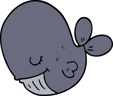 Bir insan tarafından çizilmiş çizgi film balinası