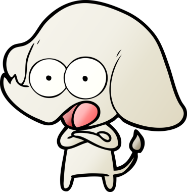 Bir insan tarafından çizilmiş şirin bir fil.