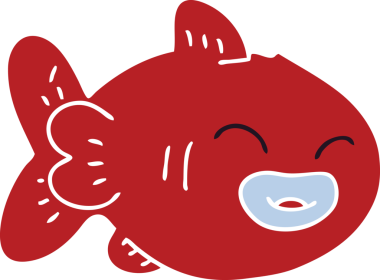 Bir insan tarafından çizilmiş garip bir karikatür balığı.