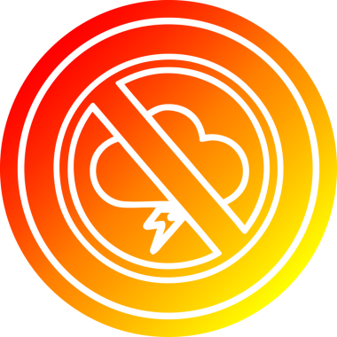 Hiçbir fırtına dairesel simgesi bir insan tarafından çizilen sıcak gradyan bitiş ile