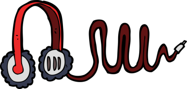 bir insan tarafından çizilmiş çizgi film kulaklıkları