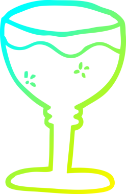 Bir insan tarafından çizilmiş kırmızı şarap kadehinin soğuk gradyan çizgisi.