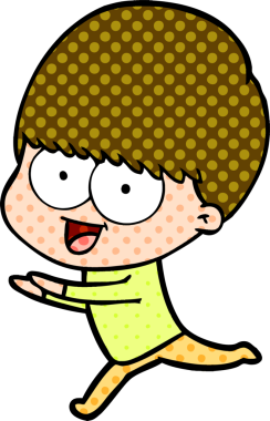 Bir insan tarafından çizilen mutlu çizgi film çocuğu.