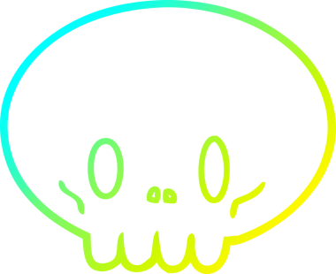 Bir insan tarafından çizilmiş bir karikatür kafatası çizimi