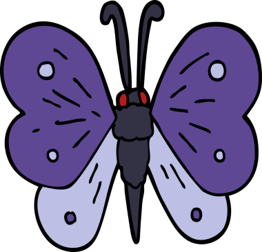 Bir insan tarafından çizilmiş karalama kelebeği.