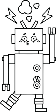 Bir insan tarafından çizilmiş robot çizimi