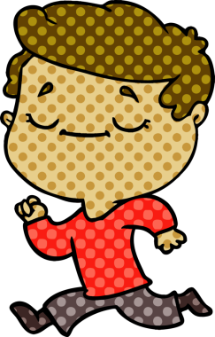 Bir insan tarafından çizilmiş barışçıl bir çizgi film karakteri.