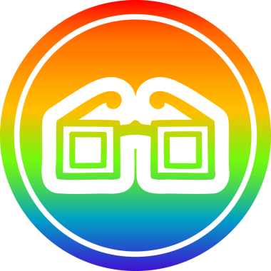 Kare camlar gökkuşağı gradyan bir insan tarafından çizilmiş dairesel simge