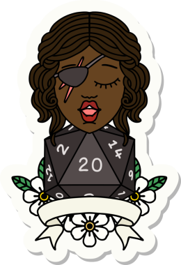 Bir insan tarafından çizilmiş doğal 20 zarlı düzenbaz insan etiketi.