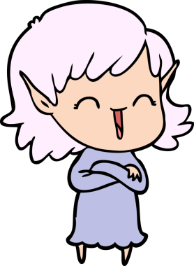 Bir insan tarafından çizilmiş bir elf kızı.