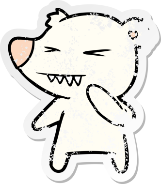 Kızgın bir kutup ayısı karikatürü bir insan tarafından çizilmiş.