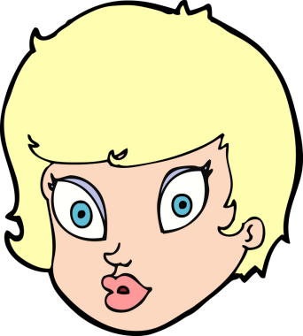 Bir insan tarafından çizilmiş bir kadın yüzü.