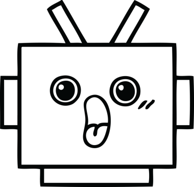 Bir insan tarafından çizilmiş robot kafasının çizgi çizimi