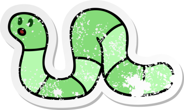 İnsan eliyle çizilmiş garip bir çizgi film yılanının sıkıntılı çıkartması.