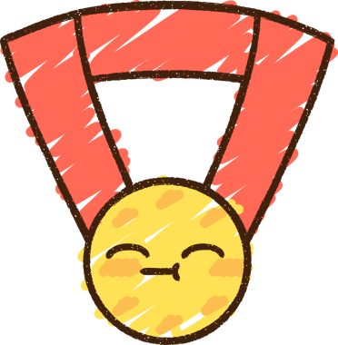 Bir insan tarafından çizilen Altın Madalya Tebeşiri