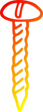 Bir insan tarafından çizilmiş pirinç bir vidanın sıcak eğimli çizgisi