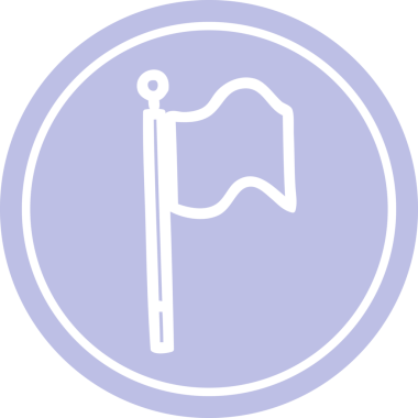 Bir insan tarafından çizilmiş bayrak dairesel simgesi