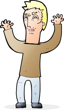 Bir insan tarafından çizilmiş kızgın bir adam.