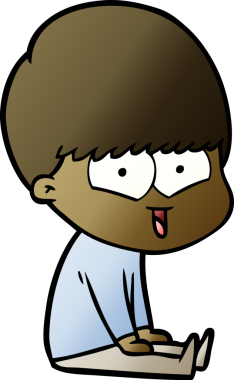 Bir insan tarafından çizilmiş mutlu çocuk çizgi filmi.