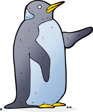 bir insan tarafından çizilmiş penguen çizgi filmi