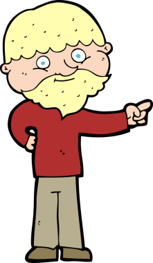 Karikatür sakallı adam bir insan tarafından çizilmiş.