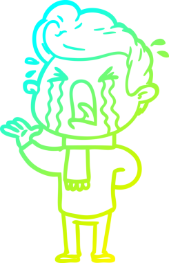 Bir insan tarafından çizilmiş ağlayan bir karikatür çizimi.