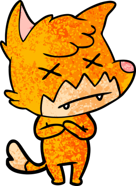 Bir insan tarafından çizilmiş şaşı tilki.