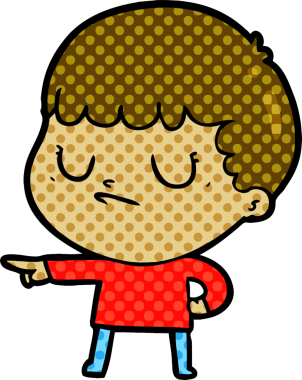 Bir insan tarafından çizilmiş huysuz çocuk çizgi filmi.