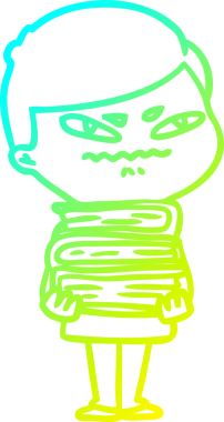 Bir insan tarafından çizilmiş kızgın bir adamın soğuk çizgi çizimi.