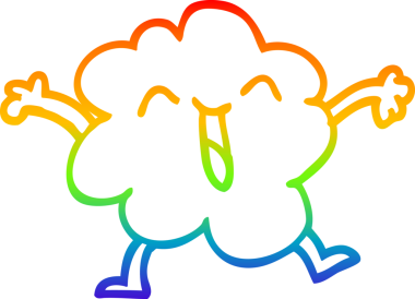 Bir insan tarafından çizilmiş gökkuşağı gradyan çizgi çizimi.