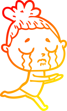 Bir insan tarafından çizilmiş, ağlayan bir karikatür çizimi.