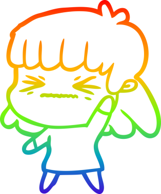 gökkuşağı gradyan çizimi bir insan tarafından çizilmiş bir karikatür kadın