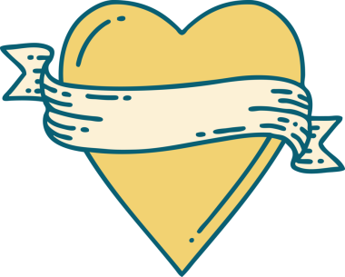 Bir insan tarafından çizilmiş kalp ve bayrağın ikonik dövme şekli