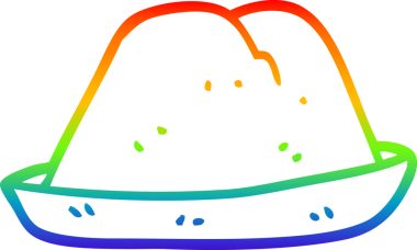 bir insan tarafından çizilmiş bir çizgi film şapkasının gradyan çizimi