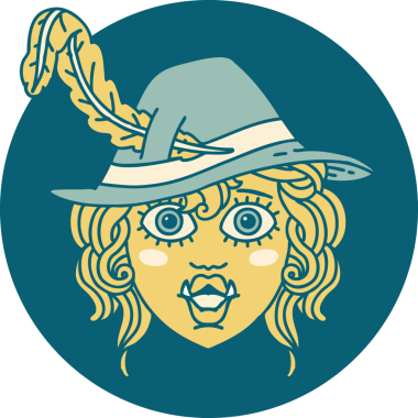 Retro Dövme Biçimli Ork karakteri bir insan tarafından çizildi