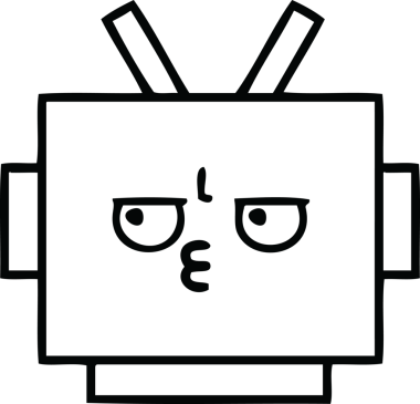 Bir insan tarafından çizilmiş robot kafasının çizgi çizimi