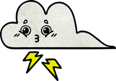 Bir insan tarafından çizilmiş fırtına bulutunun retro grunge deseni.