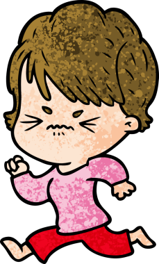 Bir insan tarafından çizilmiş, hayal kırıklığına uğramış bir kadın.