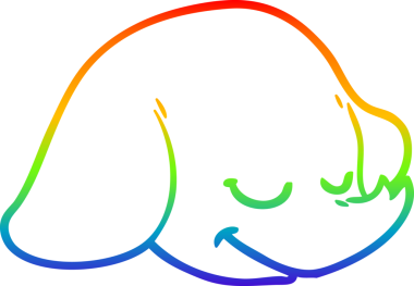 gökkuşağı gradyan çizgi çizimi bir insan tarafından çizilmiş fil yüzü