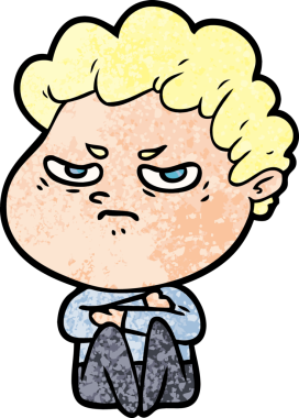 Bir insan tarafından çizilmiş kızgın bir adam.